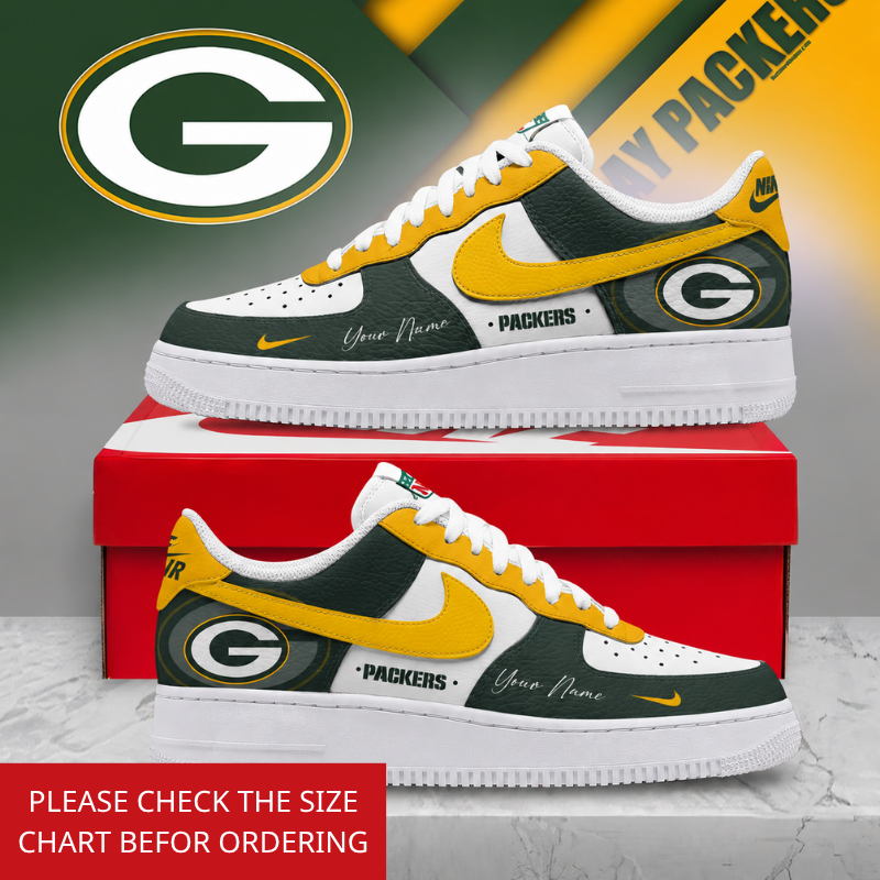 LIMITED EDITION - NEW CUSTOMIZED NFL08 GBP GREEN BAY PACKERS AF1 SHOES