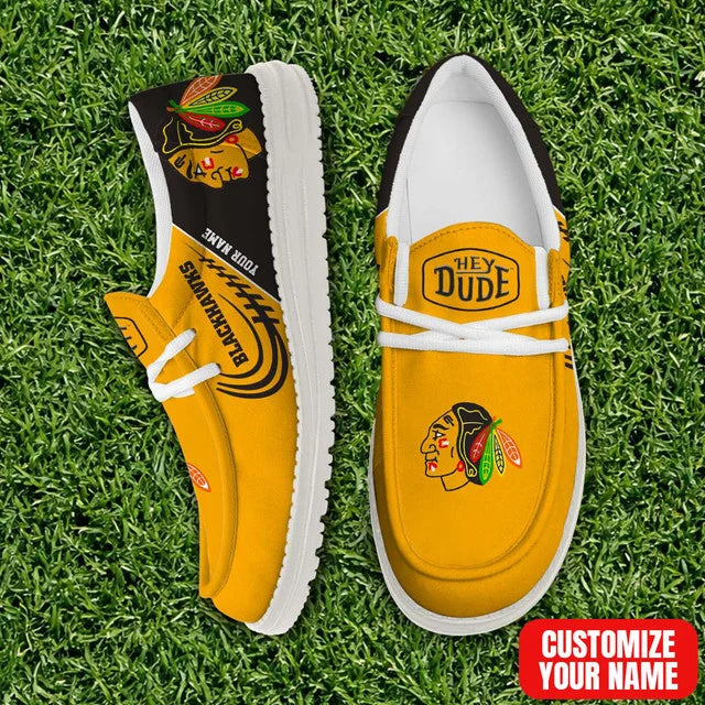 [SUPER SALE] NEW CUSTOMIZED NHL08 CBH CHICAGO BLACKHAWKS PREMIUM LOAFER SHOES