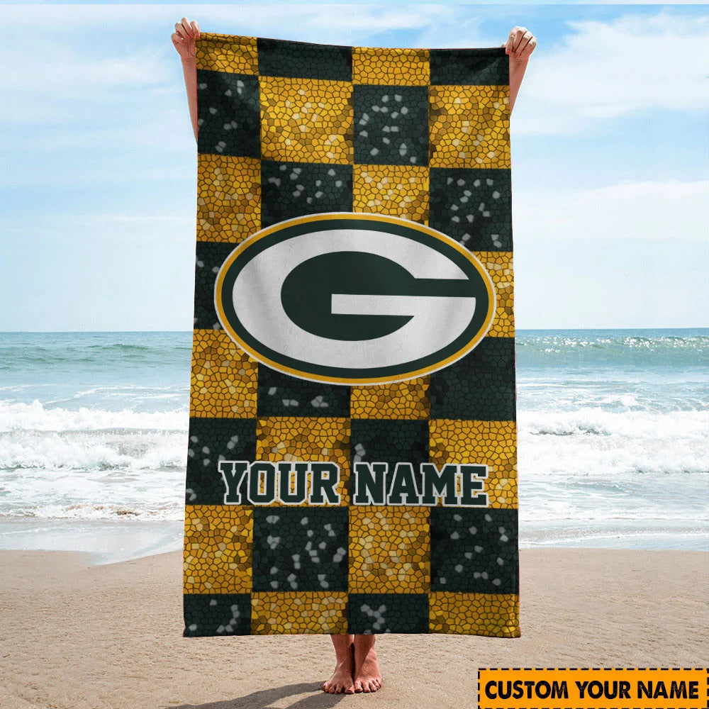 LIMITED EDITION - NEW CUSTOMIZED NFL08 GBP GREEN BAY PACKERS BEACH TOWEL