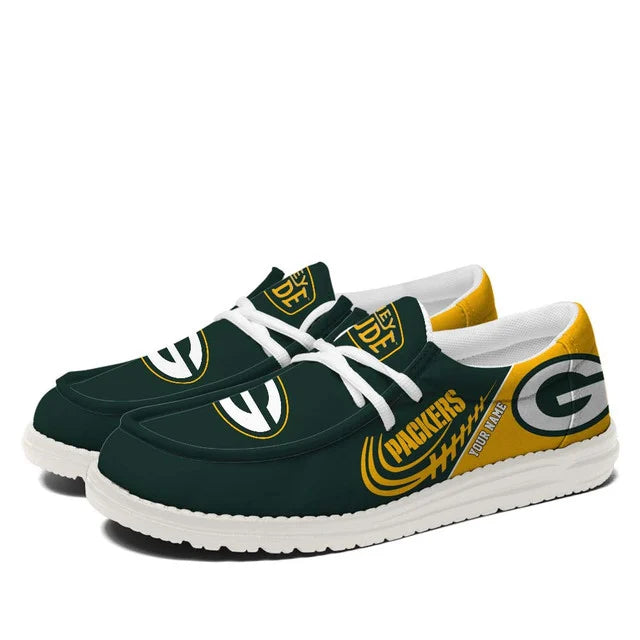 [SPECIAL OFFER] NEW CUSTOMIZED NFL08 GBP GREEN BAY PACKERS LOAFER SHOES