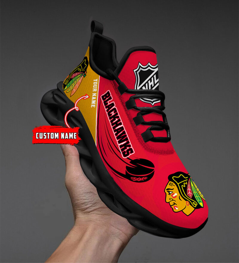 LIMITED EDITION - NEW CUSTOMIZED NHL08 CBH CHICAGO BLACKHAWKS CLUNKY SNEAKERS