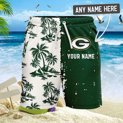 LIMITED EDITION - NEW CUSTOMIZED NFL08 GBP GREEN BAY PACKERS UNISEX HAWAIIAN SHIRT & SHORTS SET