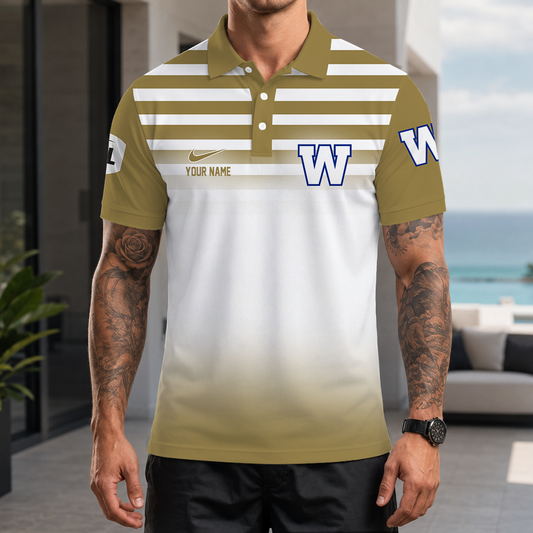 [FAN EXCLUSIVE] NEW CUSTOMIZED CFL09 WPG WINNIPEG BLUE BOMBERS STRAPPY POLO SHIRT