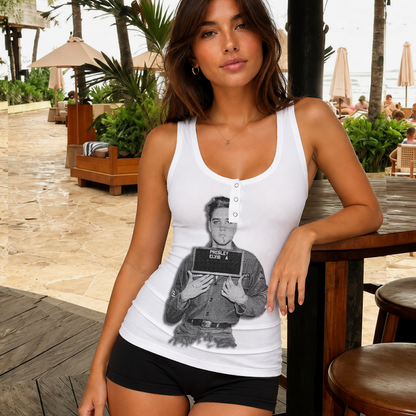 [FAN FAVORITE] NEW CUSTOMIZED ELVIS PRESLEY WOMEN'S V-NECK TANK TOP