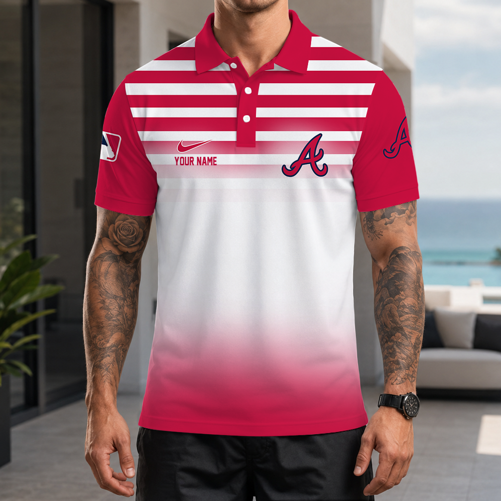 [FLASH SALE] NEW CUSTOMIZED MLB09 ABS ATLANTA BRAVES POLO SHIRT