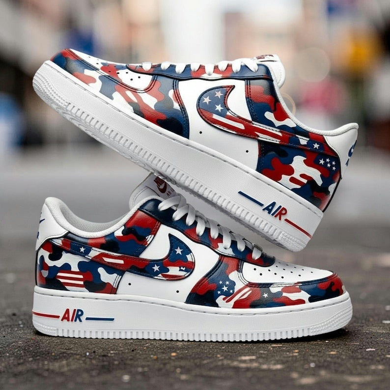 [HOT DEAL] NEW CUSTOMIZED PATRIOTIC AMERICAN FLAG AIR FORCE 1 SHOES
