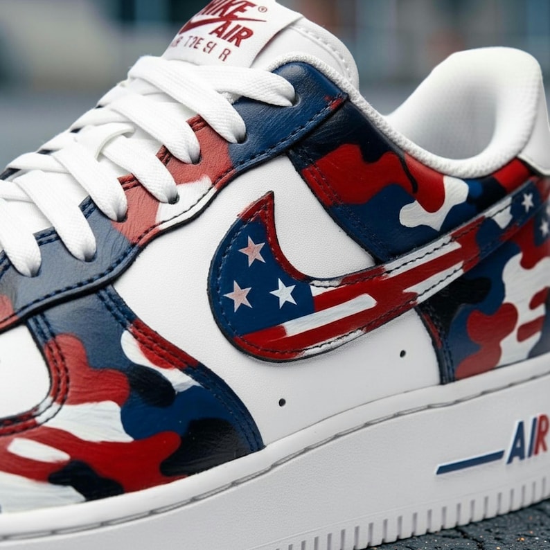 [HOT DEAL] NEW CUSTOMIZED PATRIOTIC AMERICAN FLAG AIR FORCE 1 SHOES