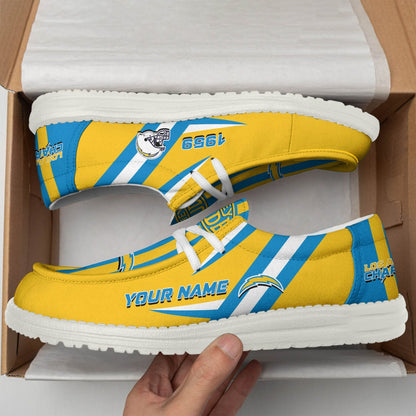 [SPECIAL OFFER] NEW CUSTOMIZED NFL09 LAC LOS ANGELES CHARGERS LOAFER SHOES