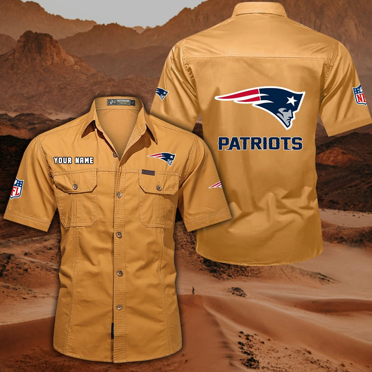 SPECIAL EDITION - NEW CUSTOMIZED NFL27 NEP NEW ENGLAND PATRIOTS MUTICOLOR MEN'S CARGO SHIRT