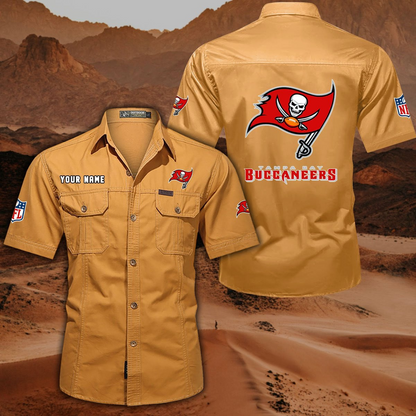SPECIAL EDITION - NEW CUSTOMIZED NFL10 TBB TAMPA BAY BUCCANEERS MUTICOLOR MEN'S CARGO SHIRT