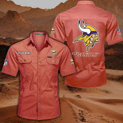 SPECIAL EDITION - NEW CUSTOMIZED NFL05 MVK MINNESOTA VIKINGS MUTICOLOR MEN'S CARGO SHIRT