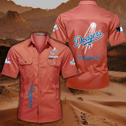 LIMITED EDITION - NEW CUSTOMIZED MLB02 LAD LOS ANGELES DODGERS MEN'S CARGO SHIRT