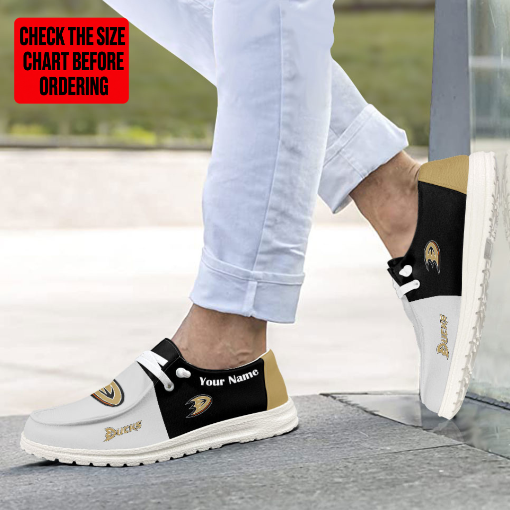 [SUPER SALE] NEW CUSTOMIZED NHL09 AHD ANAHEIM DUCKS PREMIUM LOAFER SHOES