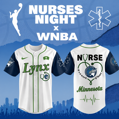 TOP SELLING - NEW CUSTOMIZED WNBA09 MNL MN LYNX x NURSES NIGHT BASEBALL JERSEY