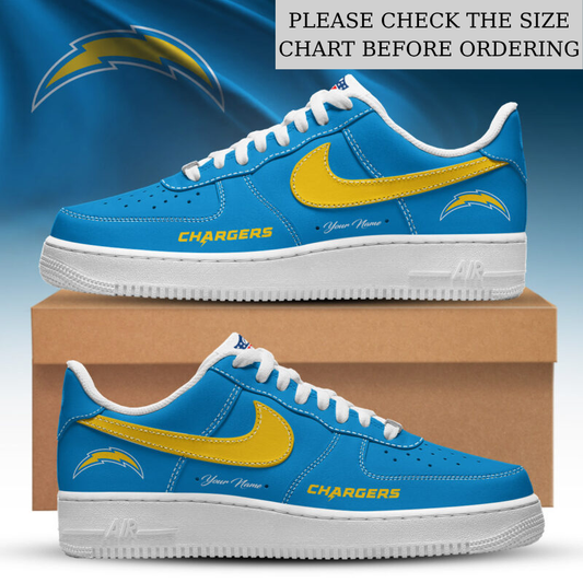 LIMITED EDITION - NEW CUSTOMIZED NFL09 LAC LOS ANGELES CHARGERS AF1 SHOES