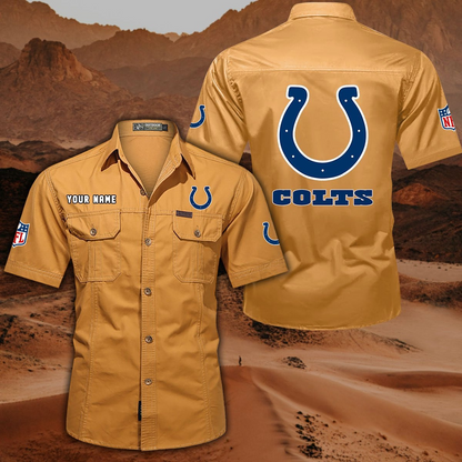 SPECIAL EDITION - NEW CUSTOMIZED NFL17 IDC INDIANAPOLIS COLTS MUTICOLOR MEN'S CARGO SHIRT
