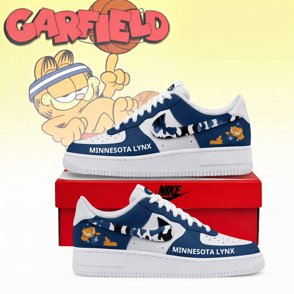 POPULAR NOW - NEW CUSTOMIZED WNBA09 MNL MINNESOTA LYNX x GARFIELD AF1 SNEAKERS