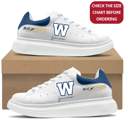[FAN EXCLUSIVE] NEW CUSTOMIZED CFL09 WPG WINNIPEG BLUE BOMBERS MCQUEEN SHOES