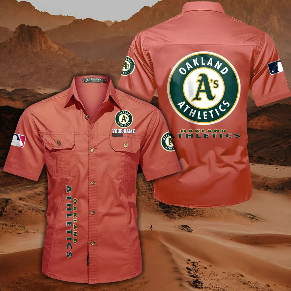LIMITED EDITION - NEW CUSTOMIZED MLB23 OAS OAKLAND ATHLETICS MEN'S CARGO SHIRT