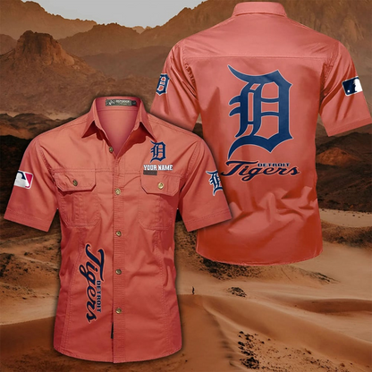 LIMITED EDITION - NEW CUSTOMIZED MLB16 DTS DETROIT TIGERS MEN'S CARGO SHIRT