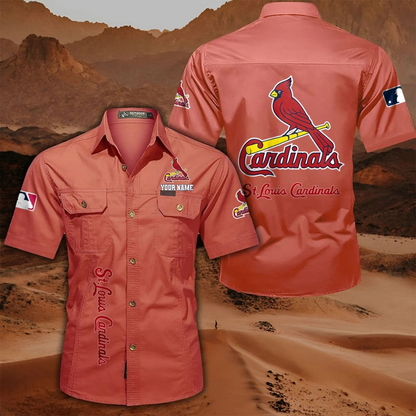 LIMITED EDITION - NEW CUSTOMIZED MLB24 SLC ST. LOUIS CARDINALS MEN'S CARGO SHIRT