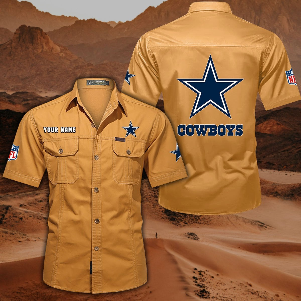 SPECIAL EDITION - NEW CUSTOMIZED NFL21 DCB DALLAS COWBOYS MUTICOLOR MEN'S CARGO SHIRT