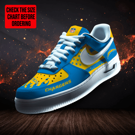 LIMITED EDITION - NEW CUSTOMIZED NFL09 LAC LOS ANGELES CHARGERS AF1 SNEAKERS