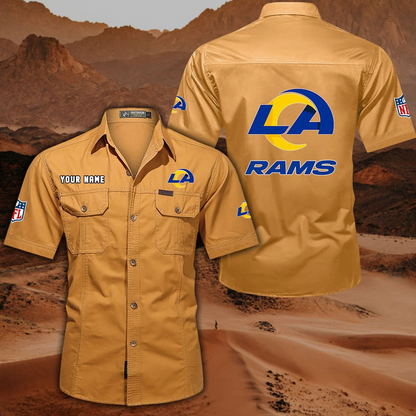 SPECIAL EDITION - NEW CUSTOMIZED NFL22 LAR LOS ANGELES RAMS MUTICOLOR MEN'S CARGO SHIRT