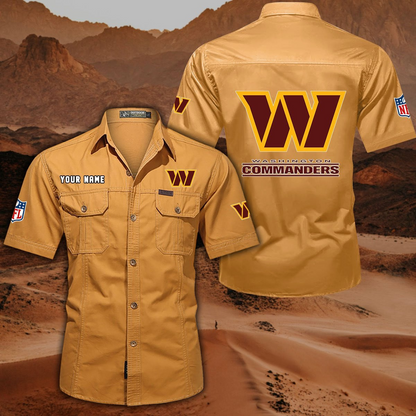 SPECIAL EDITION - NEW CUSTOMIZED NFL12 WTC WASHINGTON COMMANDERS MUTICOLOR MEN'S CARGO SHIRT