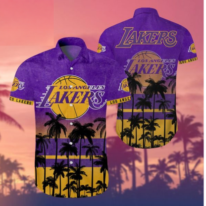 LIMITED EDITION - NEW CUSTOMIZED NBA09 LLA LOS ANGELES LAKERS UNISEX HAWAIIAN SHIRT