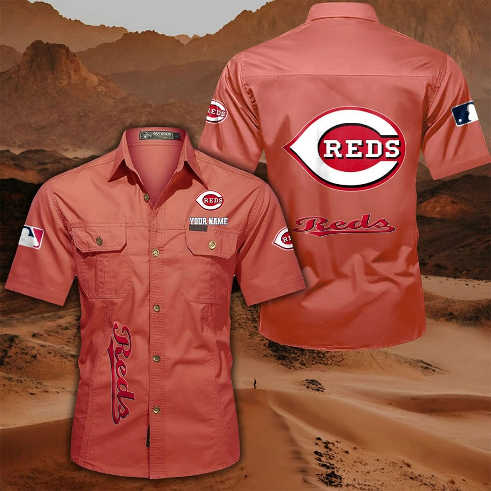 LIMITED EDITION - NEW CUSTOMIZED MLB05 CRS CINCINNATI REDS MEN'S CARGO SHIRT