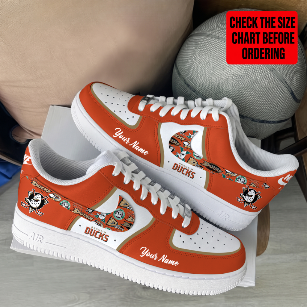 LIMITED EDITION - NEW CUSTOMIZED NHL09 AHD ANAHEIM DUCKS AF1 SHOES