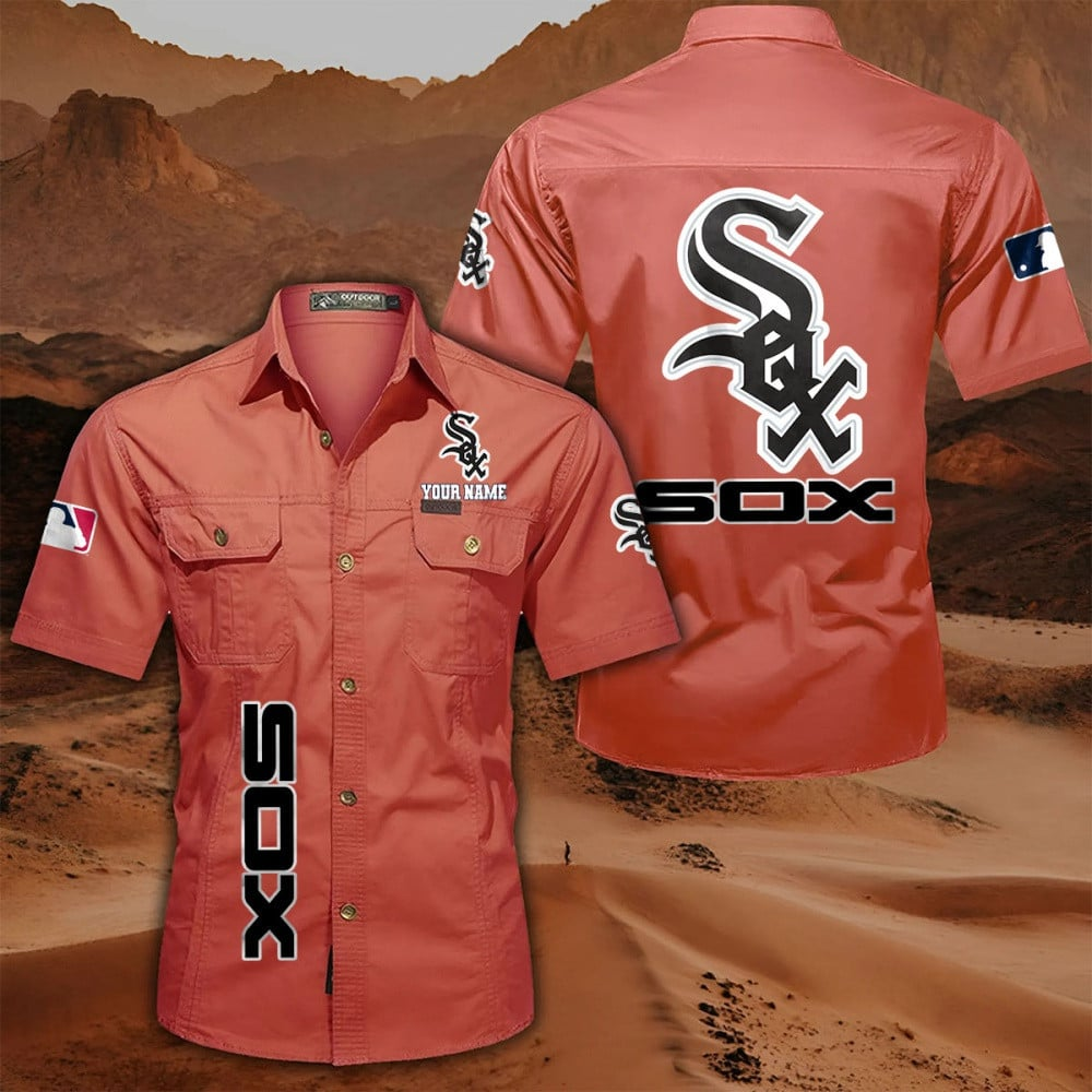 LIMITED EDITION - NEW CUSTOMIZED MLB26 CWS CHICAGO WHITE SOX MEN'S CARGO SHIRT
