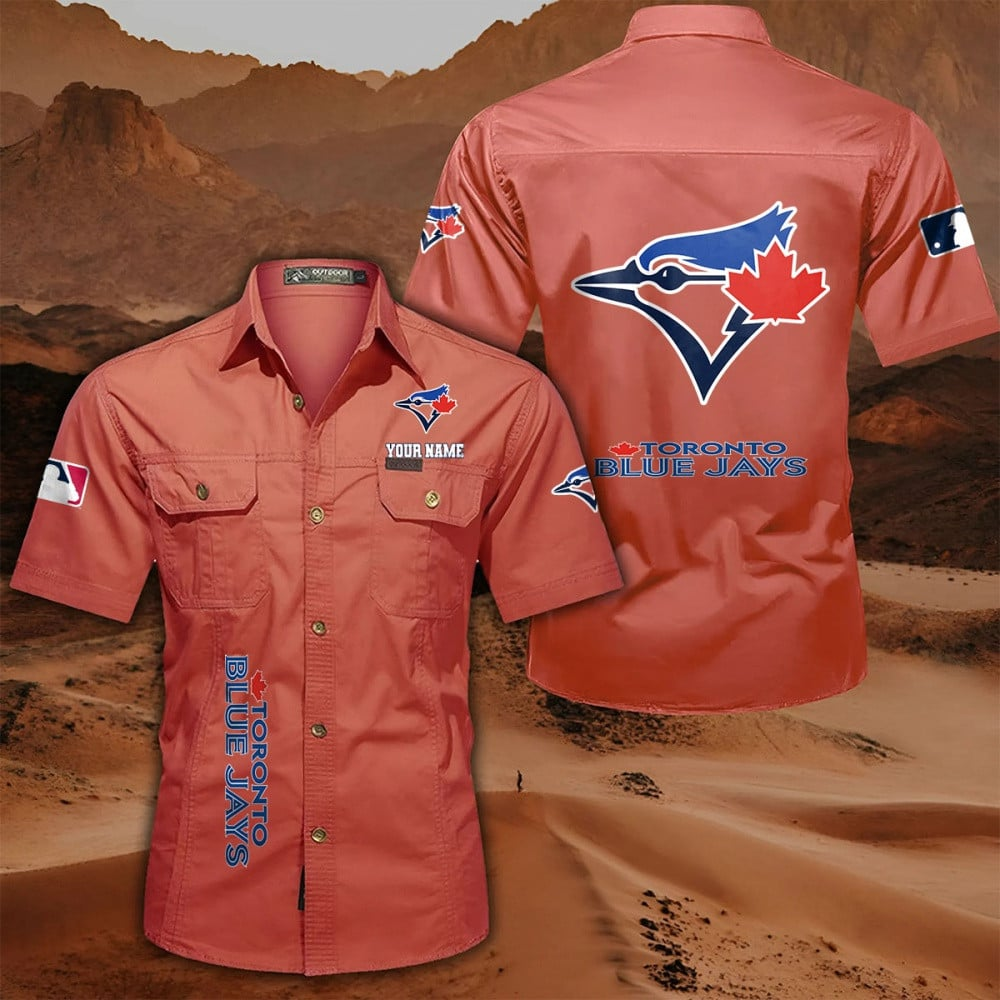 LIMITED EDITION - NEW CUSTOMIZED MLB12 TBJ TORONTO BLUE JAYS MEN'S CARGO SHIRT