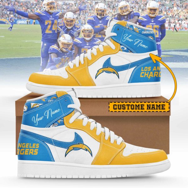 LIMITED EDITION - NEW CUSTOMIZED NFL09 LAC LOS ANGELES CHARGERS AIR JORDAN SNEAKERS