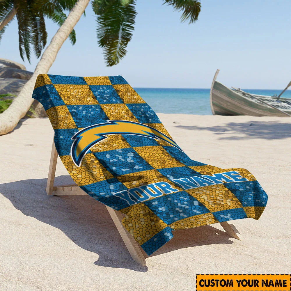 LIMITED EDITION - NEW CUSTOMIZED NFL09 LAC LOS ANGELES CHARGERS BEACH TOWEL