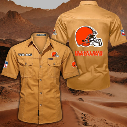 SPECIAL EDITION - NEW CUSTOMIZED NFL29 CLB CLEVELAND BROWNS MUTICOLOR MEN'S CARGO SHIRT