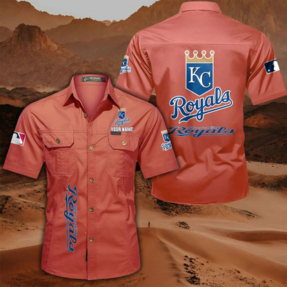 LIMITED EDITION - NEW CUSTOMIZED MLB19 KCR KANSAS CITY ROYALS MEN'S CARGO SHIRT
