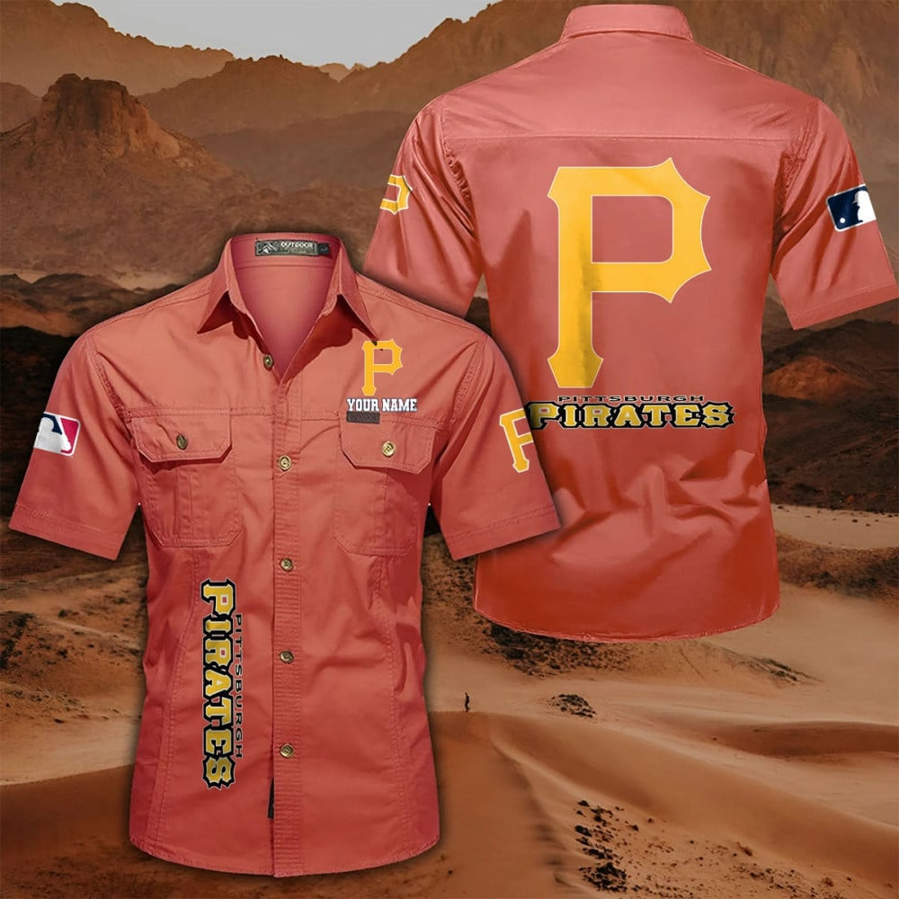 LIMITED EDITION - NEW CUSTOMIZED MLB29 PHP PITTSBURGH PIRATES MEN'S CARGO SHIRT