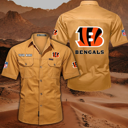 SPECIAL EDITION - NEW CUSTOMIZED NFL16 CCB CINCINNATI BENGALS MUTICOLOR MEN'S CARGO SHIRT