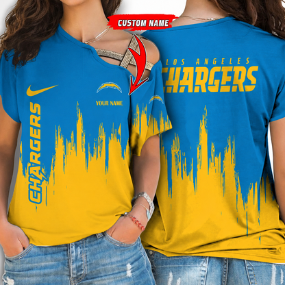 [SPECIAL OFFER] NEW CUSTOMIZED NFL09 LAC LOS ANGELES CHARGERS SHOULDER SHIRT