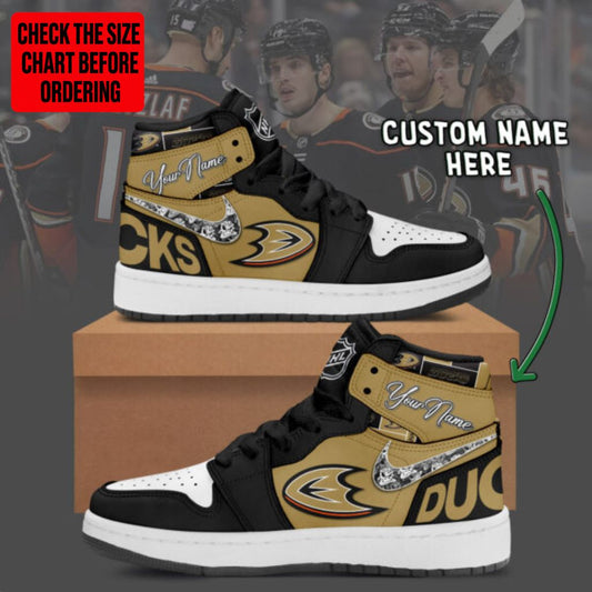 LIMITED EDITION - NEW CUSTOMIZED NHL09 AHD ANAHEIM DUCKS AIR JORDAN SNEAKERS