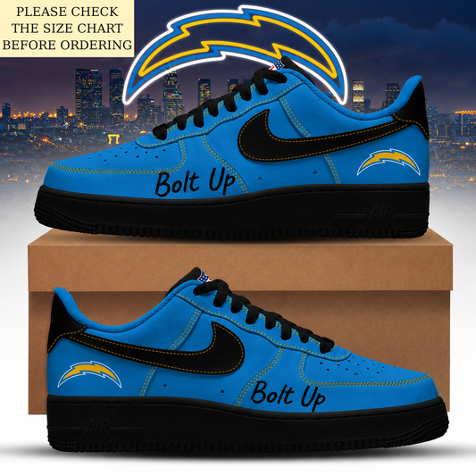 LIMITED EDITION - NEW CUSTOMIZED NFL09 LAC LOS ANGELES CHARGERS AF1 SHOES