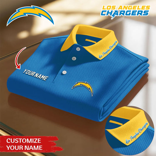 LIMITED EDITION - NEW CUSTOMIZED NFL09 LAC LOS ANGELES CHARGERS POLO SHIRT