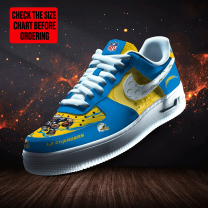 LIMITED EDITION - NEW CUSTOMIZED NFL09 LAC LOS ANGELES CHARGERS AF1 SHOES