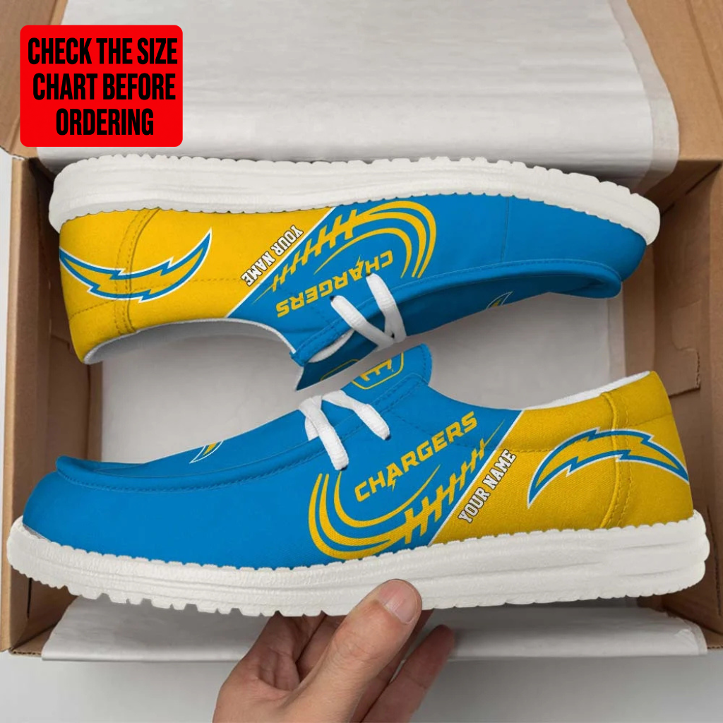 [SPECIAL OFFER] NEW CUSTOMIZED NFL09 LAC LOS ANGELES CHARGERS LOAFER SHOES