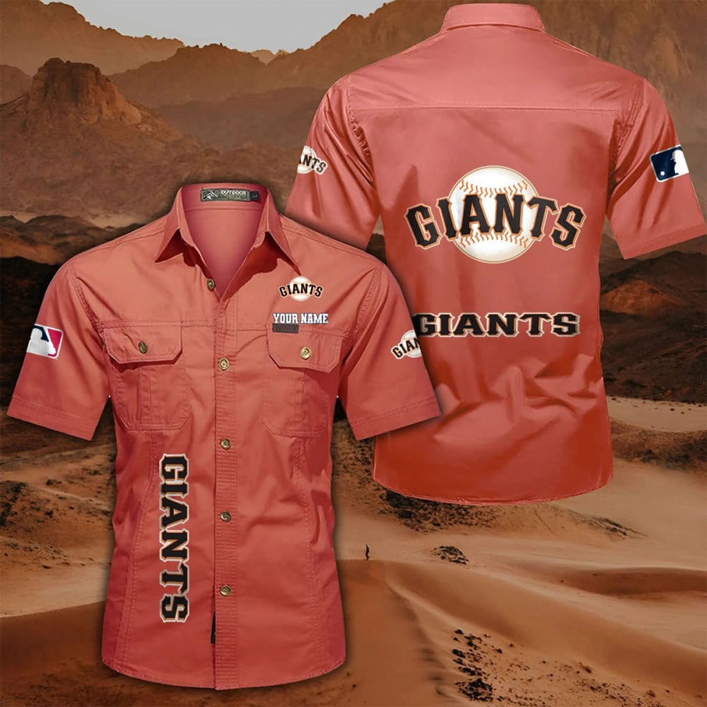 LIMITED EDITION - NEW CUSTOMIZED MLB06 SFG SAN FRANCISCO GIANTS MEN'S CARGO SHIRT