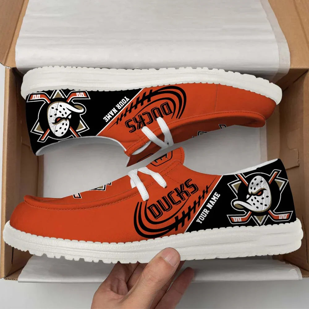 [SUPER SALE] NEW CUSTOMIZED NHL09 AHD ANAHEIM DUCKS PREMIUM LOAFER SHOES