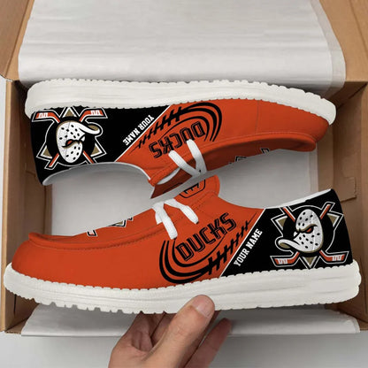 [SUPER SALE] NEW CUSTOMIZED NHL09 AHD ANAHEIM DUCKS PREMIUM LOAFER SHOES