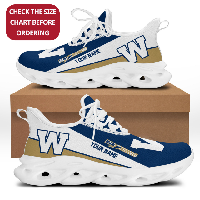 [FAN EXCLUSIVE] NEW CUSTOMIZED CFL09 WPG WINNIPEG BLUE BOMBERS MAX SOUL SHOES